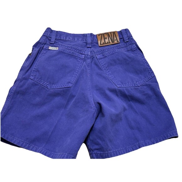 Vintage Zena Purple Denim Shorts Size 7 High Rise 90s USA Button Fly‎ Mom - Picture 2 of 7